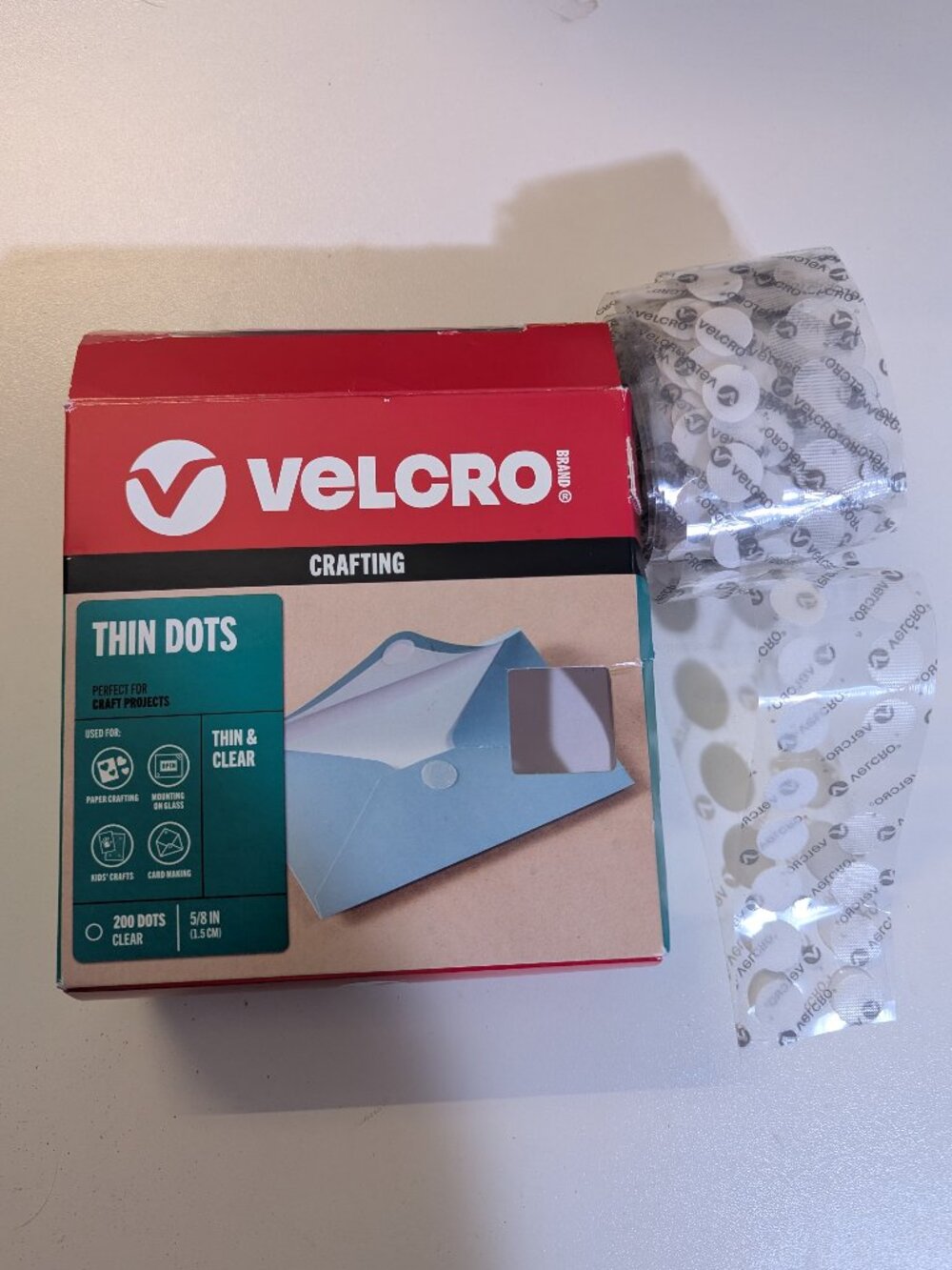 Velcro Brand Crafting Thin Clear Dots 5/8" (1.5 cm)